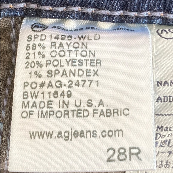 AG Adriano Goldschmied The Middi mid rise leggings dark wash 28 regular - Picture 3 of 7